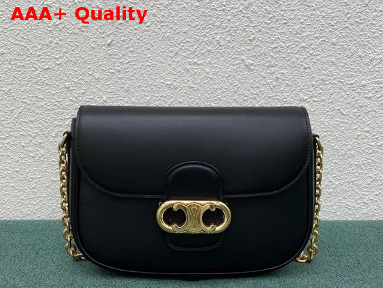 Celine Medium Maillon Triomphe Bag in Black Natural Calfskin Replica