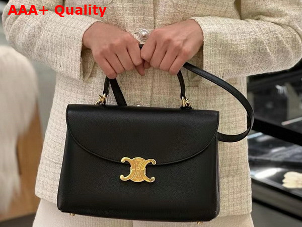 Celine Medium Nino Bag in Black Supple Calfskin Replica