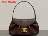Celine Medium Polly Bag in Bordeaux Supple Calfskin Replica