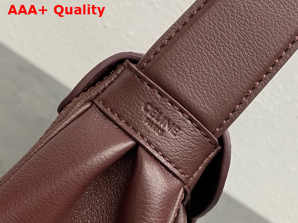 Celine Medium Polly Bag in Bordeaux Supple Calfskin Replica