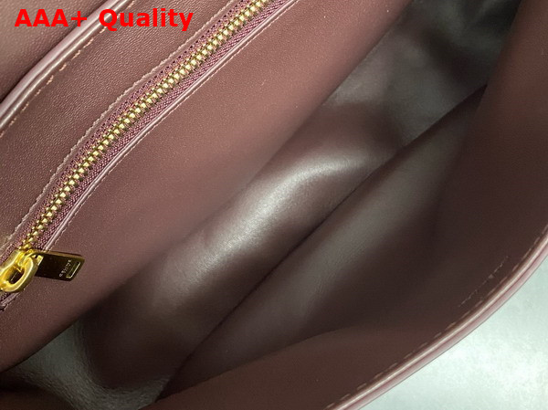 Celine Medium Polly Bag in Bordeaux Supple Calfskin Replica