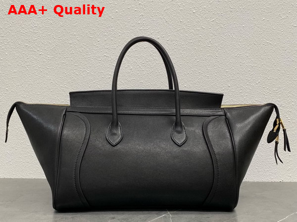 Celine Medium Smiling New Luggage in Black Supple Shiny Lambskin Replica