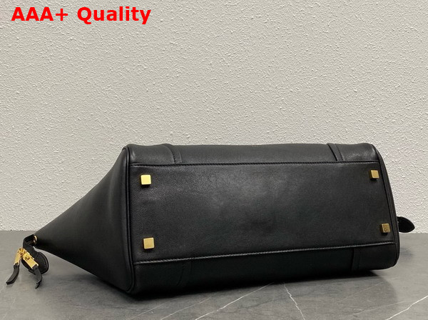 Celine Medium Smiling New Luggage in Black Supple Shiny Lambskin Replica