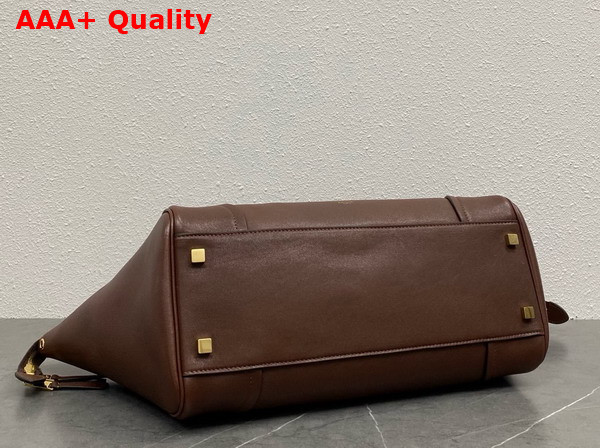 Celine Medium Smiling New Luggage in Deep Brown Supple Shiny Lambskin Replica