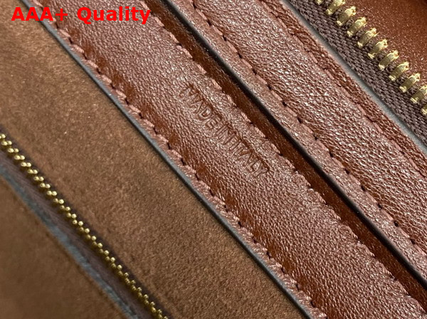 Celine Medium Smiling New Luggage in Deep Brown Supple Shiny Lambskin Replica