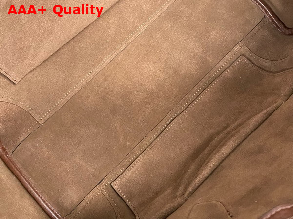 Celine Medium Smiling New Luggage in Deep Brown Supple Shiny Lambskin Replica