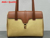 Celine Medium Soft 16 Bag in Textile and Calfskin Natural Tan Replica
