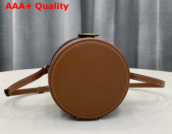 Celine Medium Tambour Bag in Triomphe Canvas Tan Replica