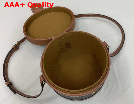 Celine Medium Tambour Bag in Triomphe Canvas Tan Replica