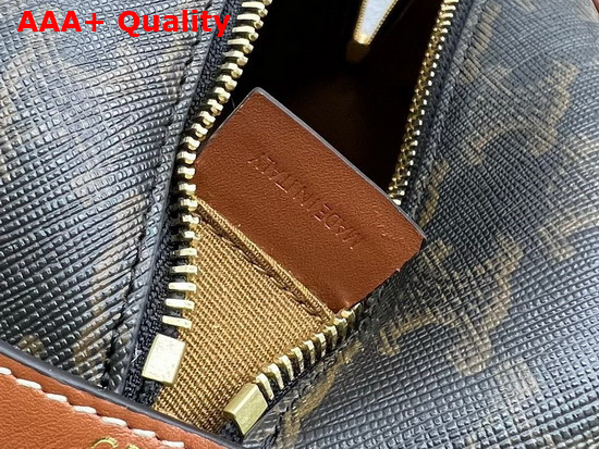 Celine Medium Teckel in Triomphe Canvas and Calfskin Tan Replica