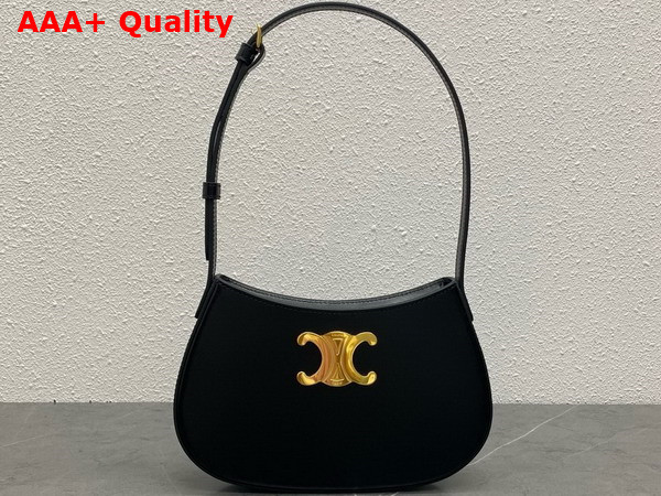 Celine Medium Tilly Bag in Black Shiny Calfskin Replica