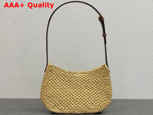 Celine Medium Tilly Bag in Raffia and Calfskin Natural and Tan Replica