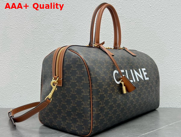 Celine Medium Travel Bag in Triomphe Canvas with Celine Print Replica