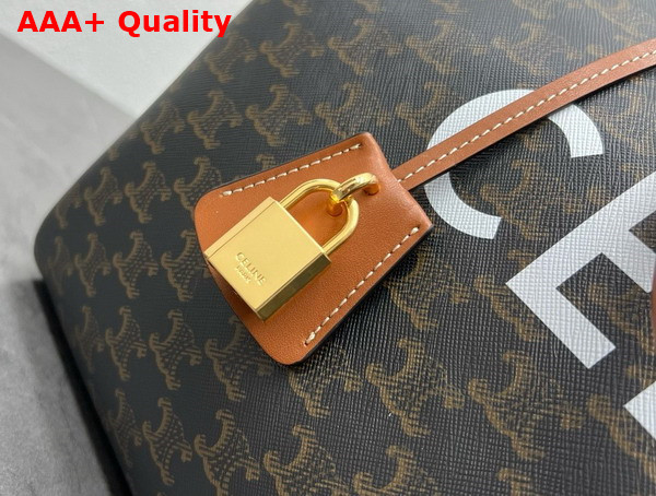 Celine Medium Travel Bag in Triomphe Canvas with Celine Print Replica