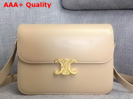 Celine Medium Triomphe Bag in Beige Calfskin Replica