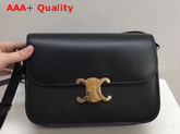 Celine Medium Triomphe Bag in Black Shiny Calfskin Replica