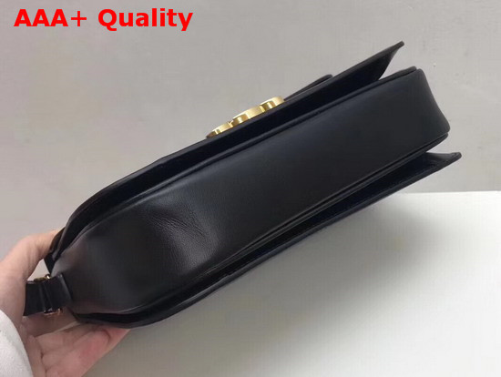 Celine Medium Triomphe Bag in Black Shiny Calfskin Replica