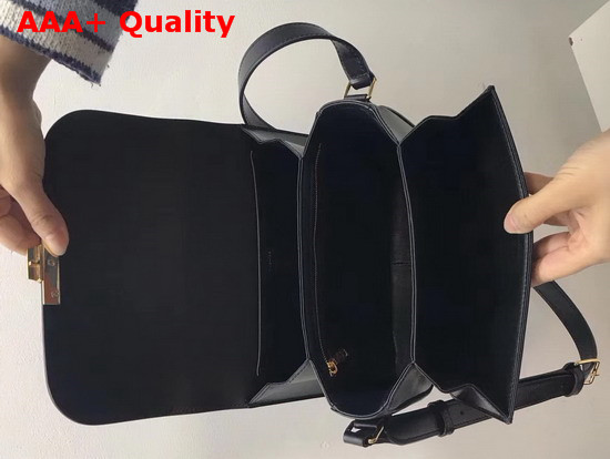 Celine Medium Triomphe Bag in Black Shiny Calfskin Replica