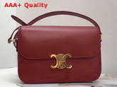 Celine Medium Triomphe Bag in Red Shiny Calfskin Replica