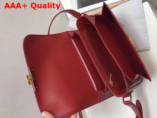 Celine Medium Triomphe Bag in Red Shiny Calfskin Replica