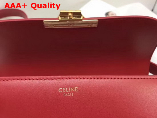 Celine Medium Triomphe Bag in Red Shiny Calfskin Replica