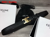 Celine Medium Triomphe Belt in Black Natural Calfskin Replica
