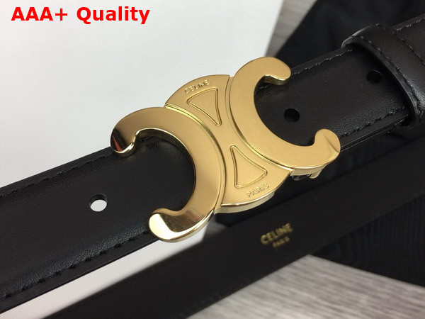 Celine Medium Triomphe Belt in Black Natural Calfskin Replica