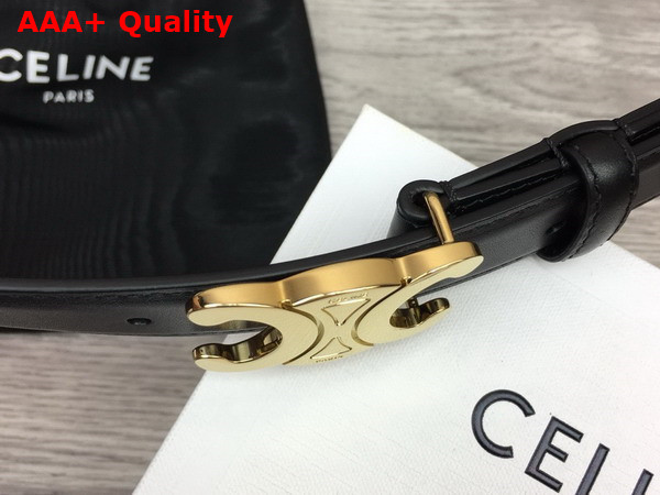 Celine Medium Triomphe Belt in Black Natural Calfskin Replica