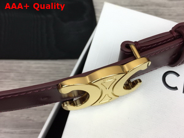 Celine Medium Triomphe Belt in Chestnut Natural Calfskin Replica