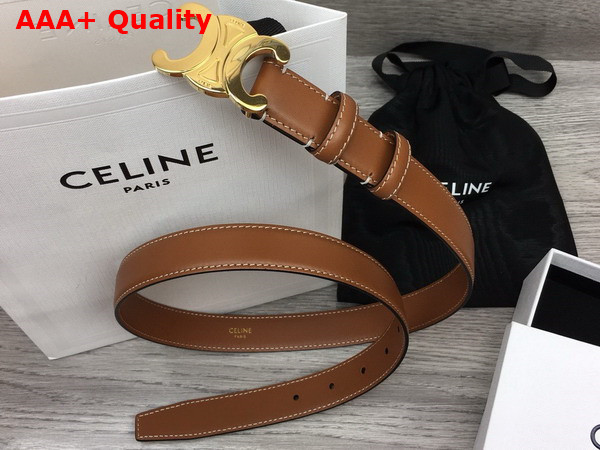 Celine Medium Triomphe Belt in Tan Natural Calfskin Replica