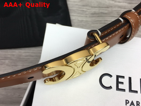 Celine Medium Triomphe Belt in Tan Natural Calfskin Replica