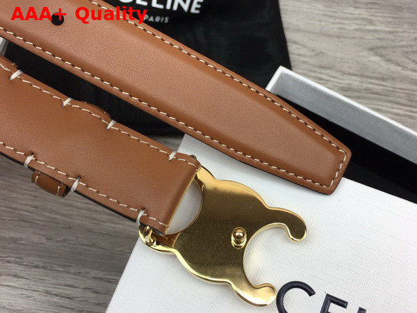Celine Medium Triomphe Belt in Tan Natural Calfskin Replica