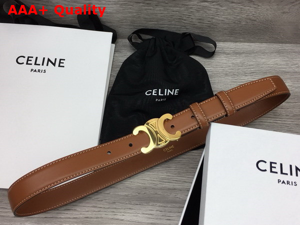 Celine Medium Triomphe Belt in Tan Natural Calfskin Replica