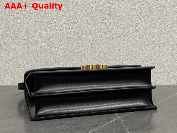 Celine Medium Triomphe Folio in Shiny Calfskin Black Replica