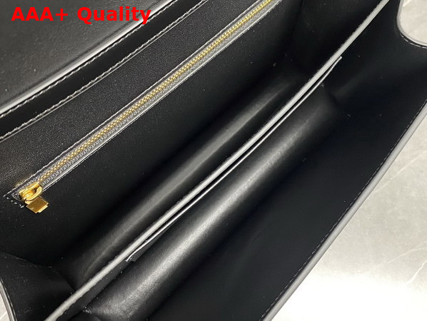 Celine Medium Triomphe Folio in Shiny Calfskin Black Replica