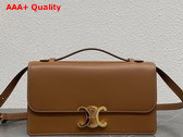 Celine Medium Triomphe Folio in Shiny Calfskin Tan Replica