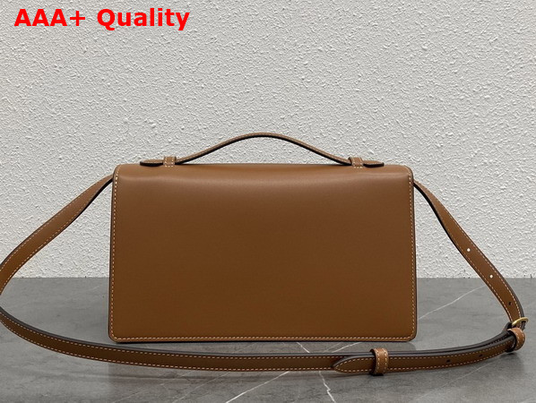 Celine Medium Triomphe Folio in Shiny Calfskin Tan Replica