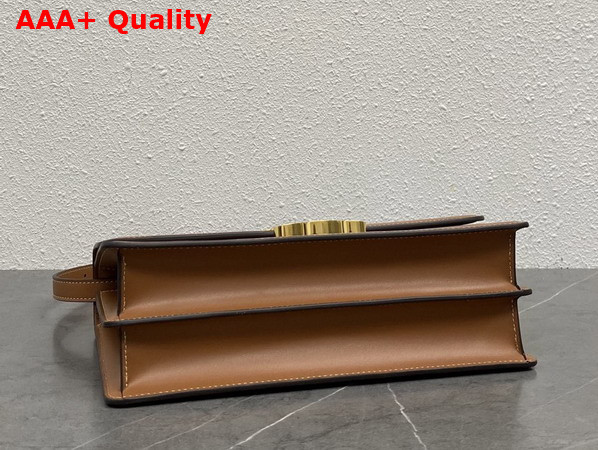 Celine Medium Triomphe Folio in Shiny Calfskin Tan Replica