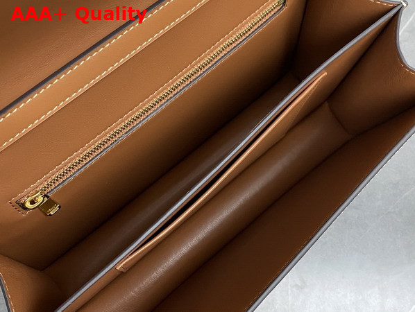 Celine Medium Triomphe Folio in Shiny Calfskin Tan Replica