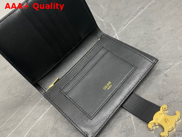 Celine Medium Wallet Celine Victoire in Supple Calfskin Black Replica