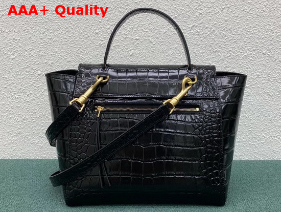 Celine Micro Belt Bag in Black Crocodile Embossed Calfskin Replica