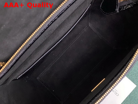 Celine Micro Belt Bag in Black Crocodile Embossed Calfskin Replica