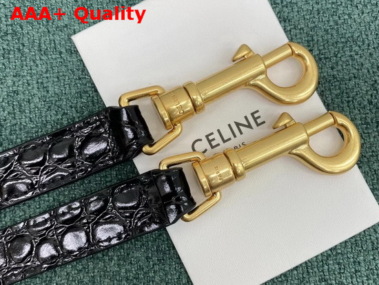 Celine Micro Belt Bag in Black Crocodile Embossed Calfskin Replica