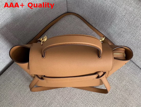 Celine Micro Belt Bag in Tan Grained Calfskin Replica