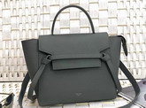 Celine Micro Belt Handbag in Dark Grey Grained Calfskin For Sale