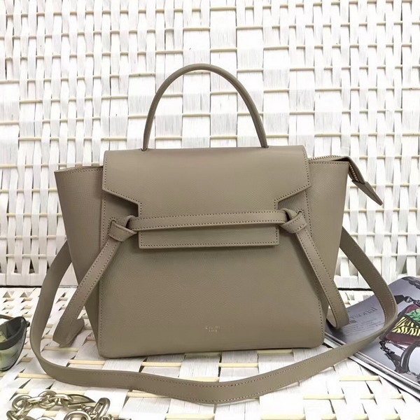 Celine Micro Belt Handbag in Light Grey Grained Calfskin For Sale