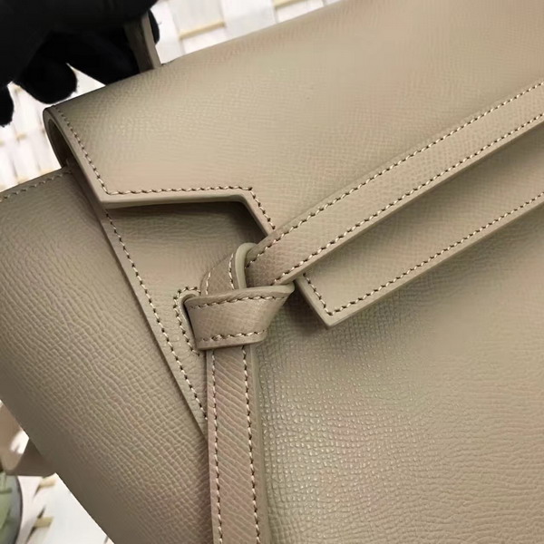 Celine Micro Belt Handbag in Light Grey Grained Calfskin For Sale