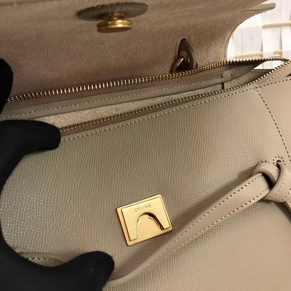 Celine Micro Belt Handbag in Light Grey Grained Calfskin For Sale