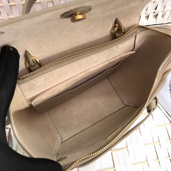 Celine Micro Belt Handbag in Light Grey Grained Calfskin For Sale