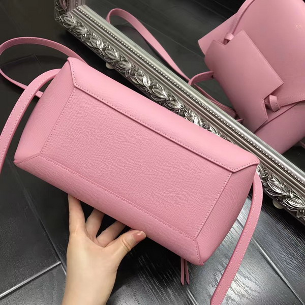 Celine Micro Belt Handbag in Pink Grained Calfskin For Sale